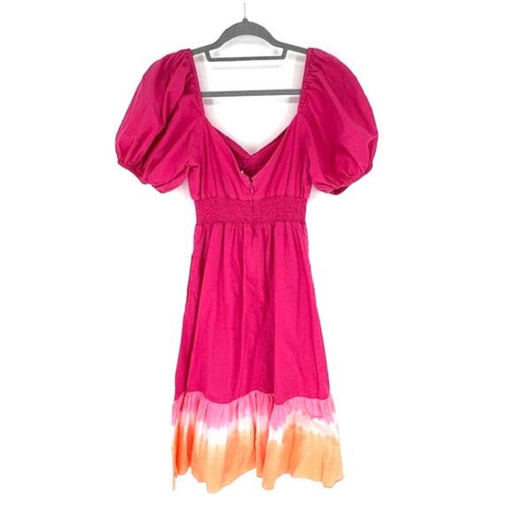 SACHIN + BABI Bri Tie Dye Midi Dress with Cut Out and Puff Sleeves – Size 6 - Picture 4 of 8